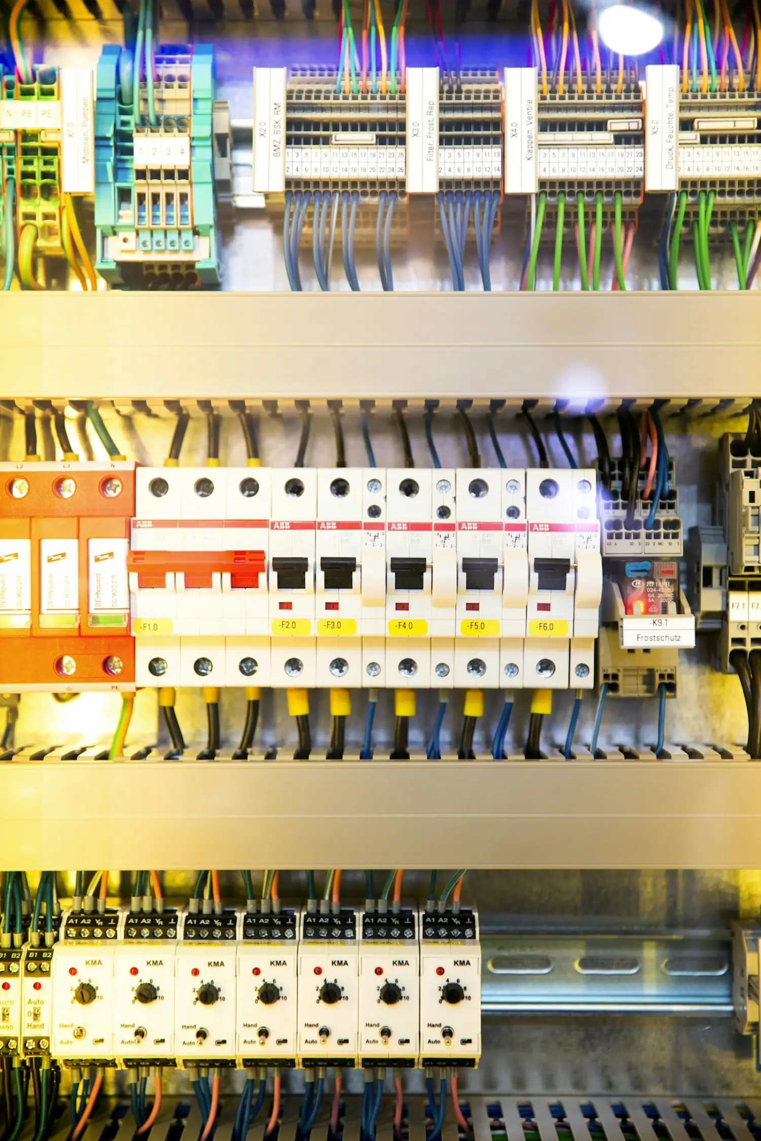 Neatly dressed consumer unit wiring