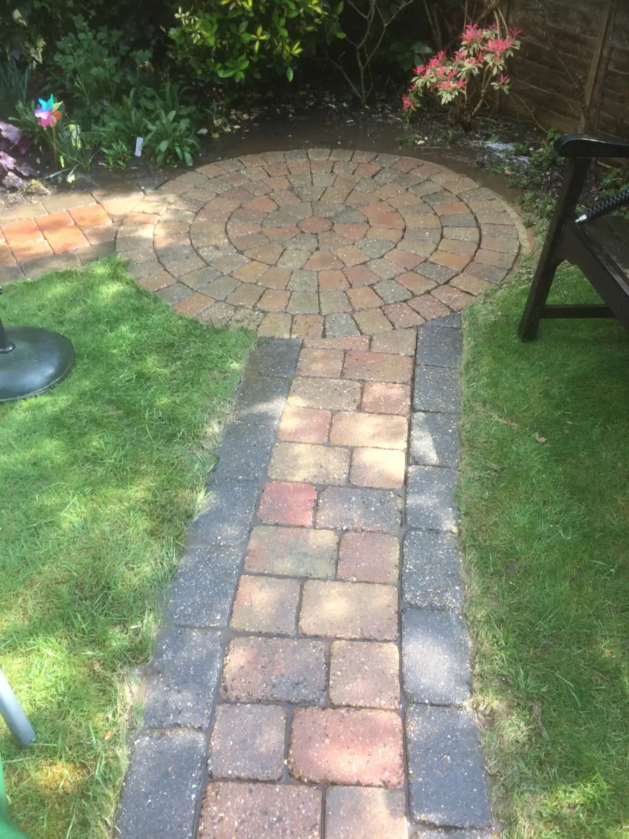Clean block paved garden path