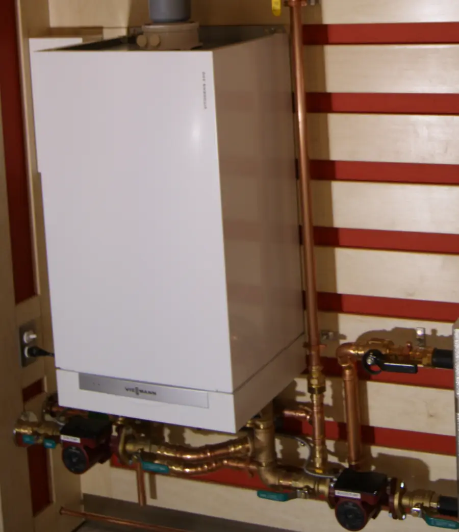 Wall mounted combi boiler installation