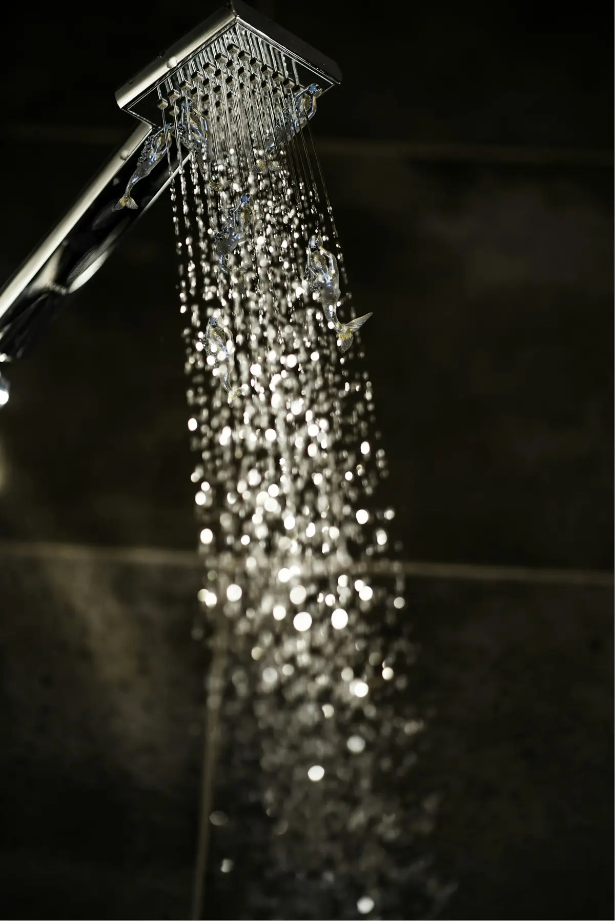 Rainfall shower head running