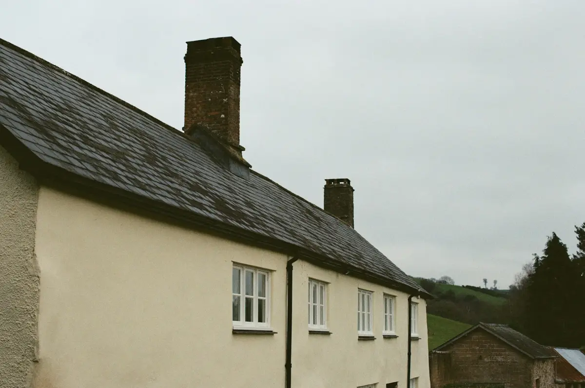 Cottage with a new slate roof